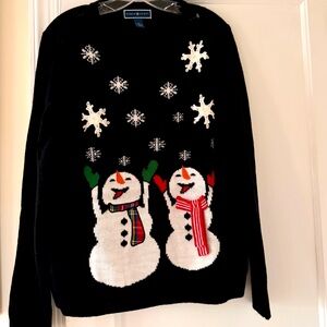 Karen Scott Snow Men Christmas Sweater